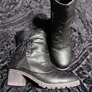 Muk Luks Black Heeled Boots for Women